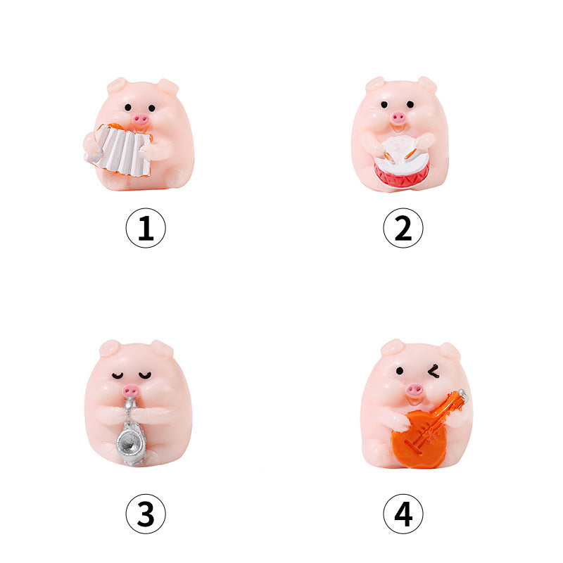 Wholesale of Cute Musical Instruments and Pig Resin Ornaments